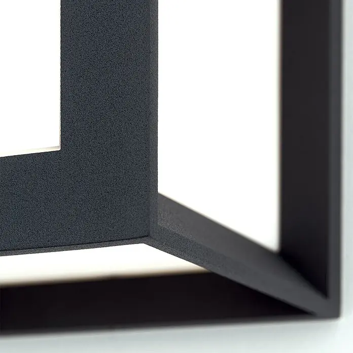 Orion Leuchten Außenwand- & Deckenleuchte Henry - 30 W, L x B x H: 16 x 16 x 16 cm, Schwarz, Opal, IP44
