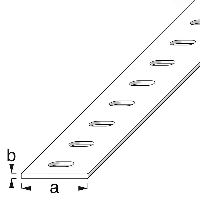 Alfer Vlak profiel geperforeerd (l x b: 1 m x 23,5 mm, Dikte: 1,2 mm, Staal, Wit) | BAUHAUS