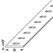 Alfer Vlak profiel geperforeerd (l x b: 1 m x 23,5 mm, Dikte: 1,2 mm, Staal, Wit) | BAUHAUS