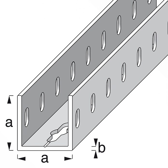Kantoflex U-profiel (l x b x h: 1 m x 35,5 mm x 35,5 mm, Dikte: 2,4 mm, Aluminium) | BAUHAUS