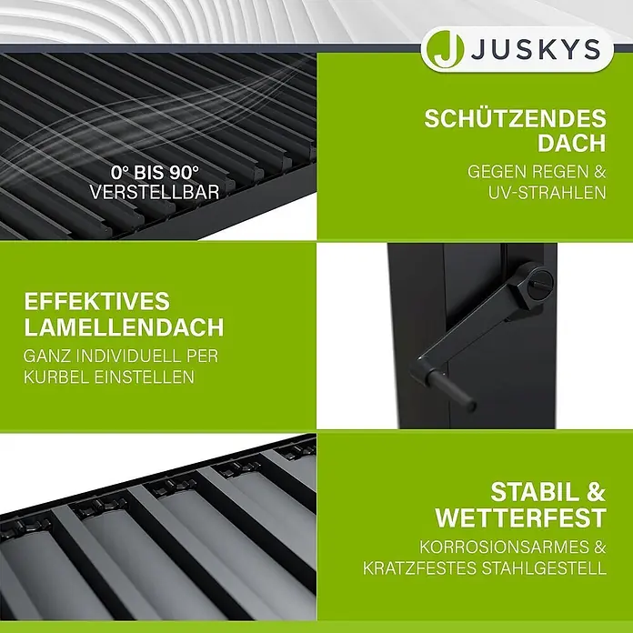 Juskys Pergola mit Lamellendach - B x T: 590 x 300 cm, Farbe Gestell: Anthrazit