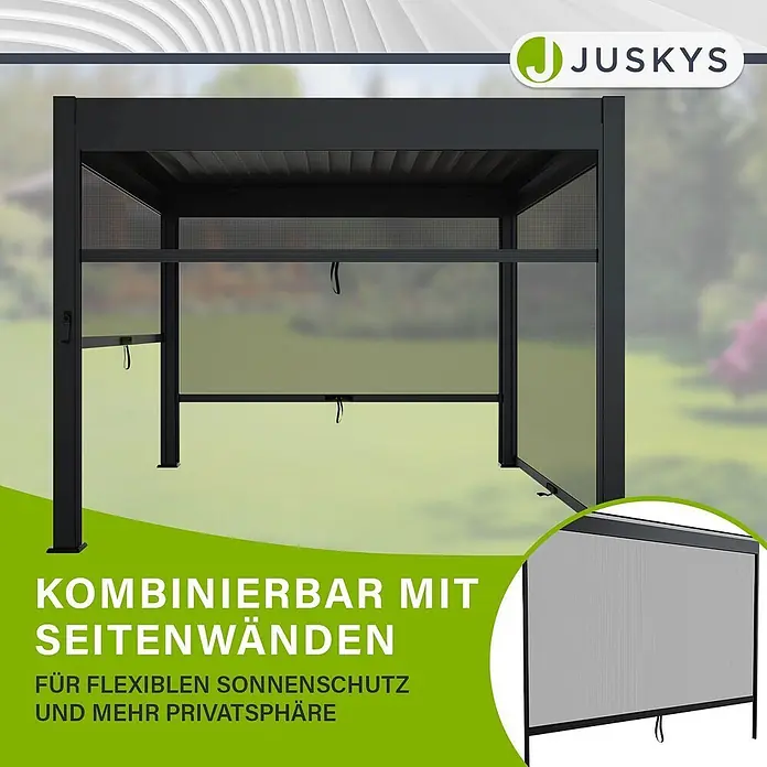 Juskys Pergola mit Lamellendach - B x T: 300 x 300 cm, Farbe Gestell: Anthrazit