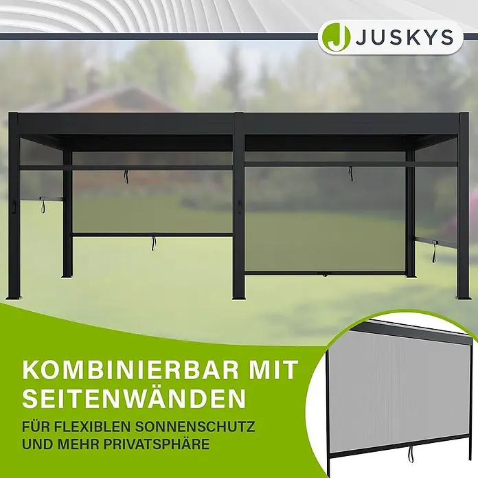 Juskys Pergola mit Lamellendach - B x T: 590 x 300 cm, Farbe Gestell: Anthrazit