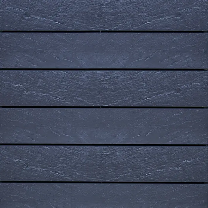 Garantia Hochbeet Ergo QUADRO U L 75 - 240 x 160 x 75 cm, Kunststoff, Anthrazit - Dunkelgrau-blaue Platten mit Stein-Effekt-Textur, horizontal angeordnet.