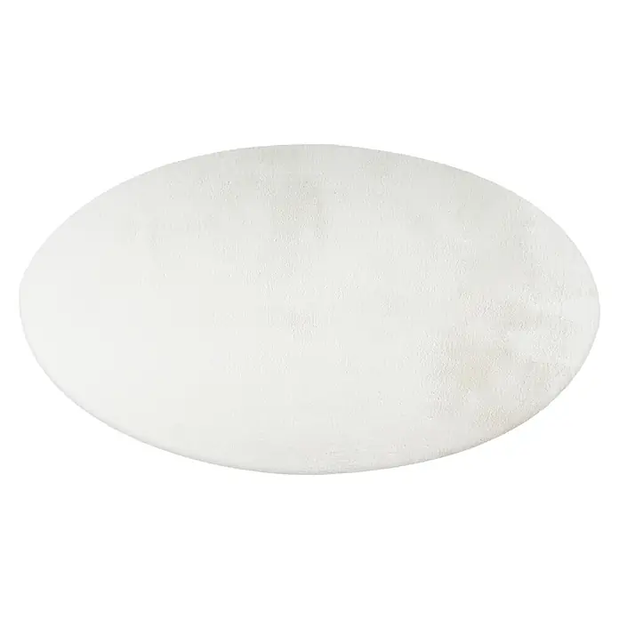 Kayoom Fellteppich Cross 425 - Weiß, Durchmesser: 160 cm, 100 % Polyester - Diagonale Ansicht