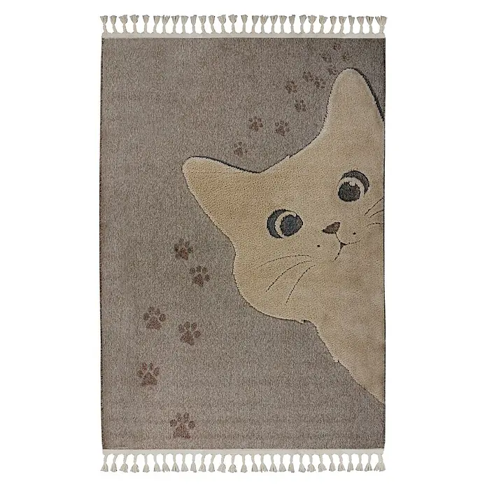 Kayoom Kinderteppich Modena 421 - Grau/Braun, 170 x 120 cm, 100 % Polypropylen - Draufsicht