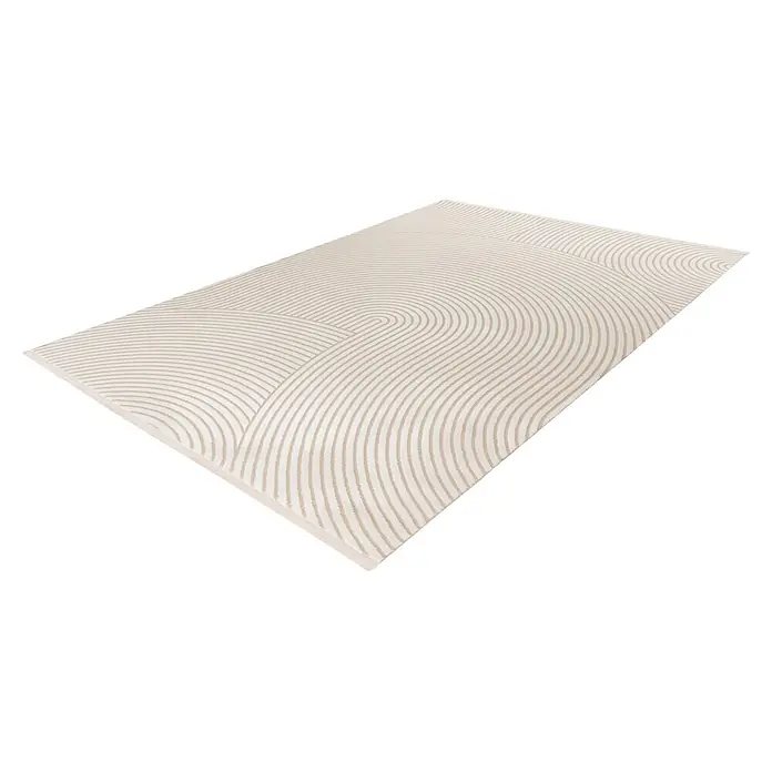 Kayoom Kurzflorteppich Stage 225 - Elfenbein, 230 x 160 cm, 80 % Polypropylen, 20 % Polyester - Diagonale Ansicht