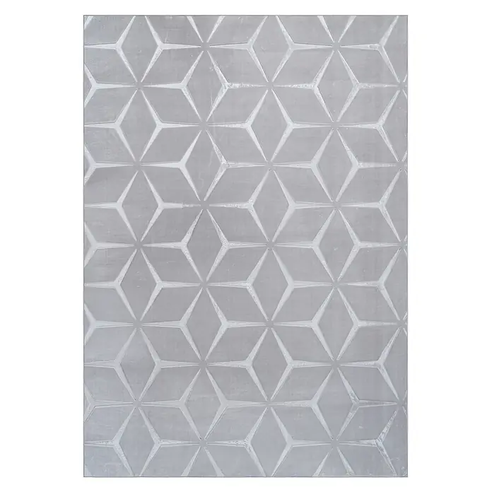 Kayoom Kurzflorteppich Calma 225 - Silber, 220 x 160 cm, 100 % Polyester - Draufsicht