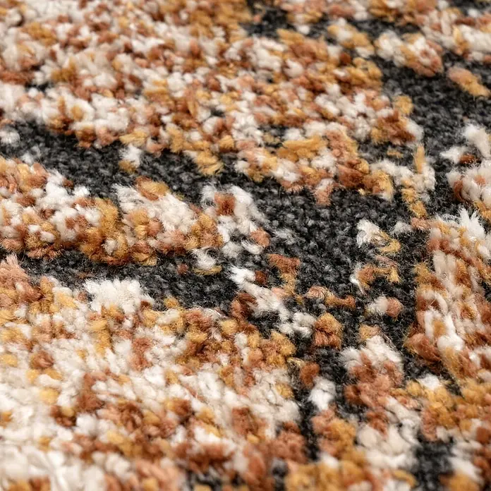 Kayoom Kurzflorteppich Firenze 487 - Terra, 110 x 60 cm, 70 % Polypropylen, 30 % Polyester - Detailaufnahme