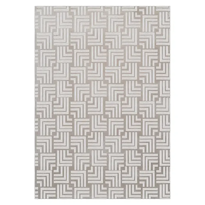 Kayoom Kurzflorteppich Calma 325 - Beige, 150 x 80 cm, 100 % Polyester - Draufsicht