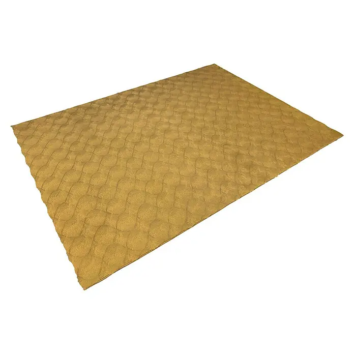 Kayoom Fellteppich Royal Glow 825 - Honig, 150 x 80 cm, 80 % Polyester, 20 % Baumwolle - Diagonale Ansicht