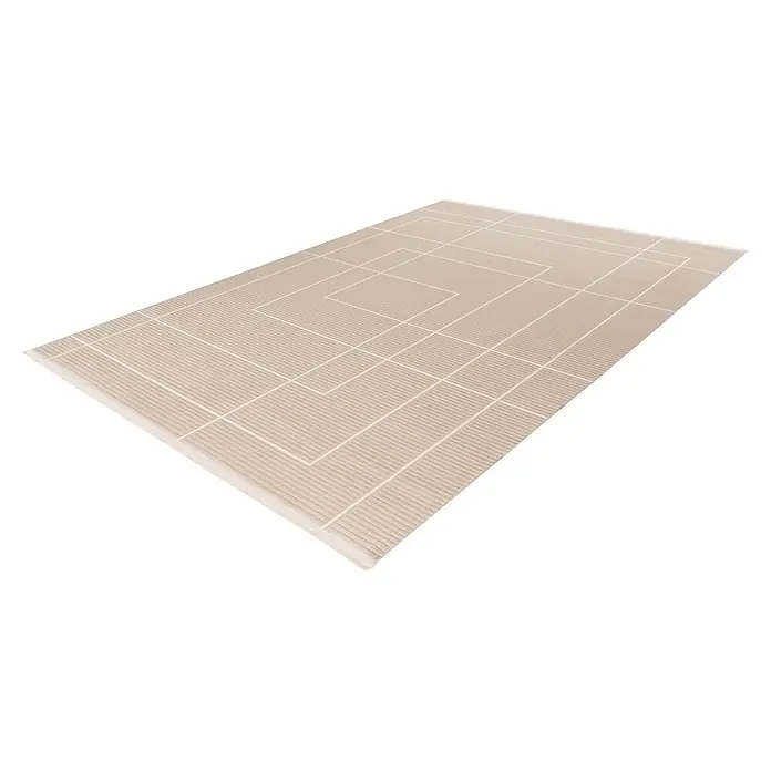 Kayoom Kurzflorteppich Stage 125 - Beige, 290 x 200 cm, 80 % Polypropylen, 20 % Polyester - Diagonale Ansicht