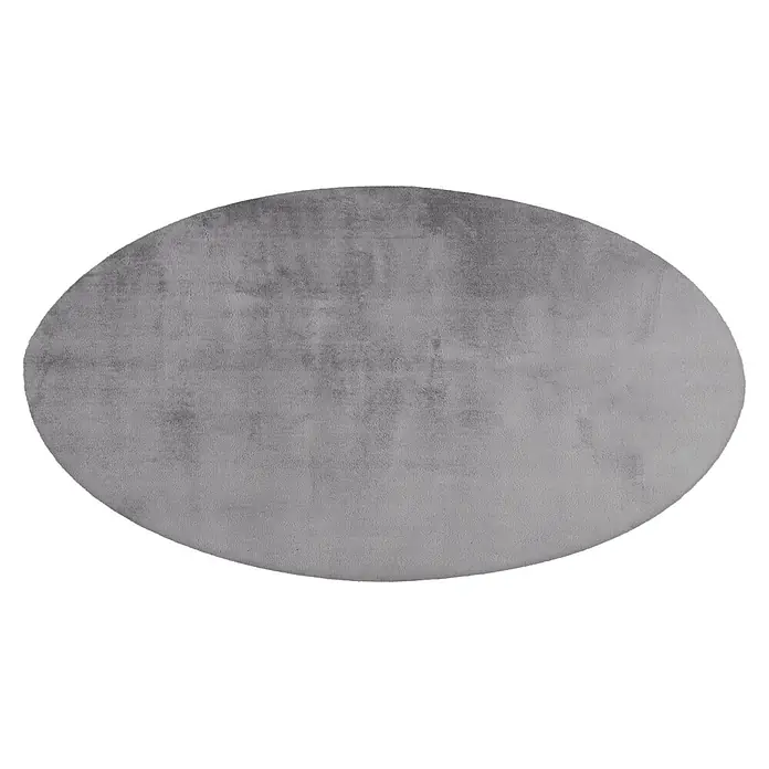 Kayoom Fellteppich Cross 425 - Silber, Durchmesser: 160 cm, 100 % Polyester - Diagonale Ansicht