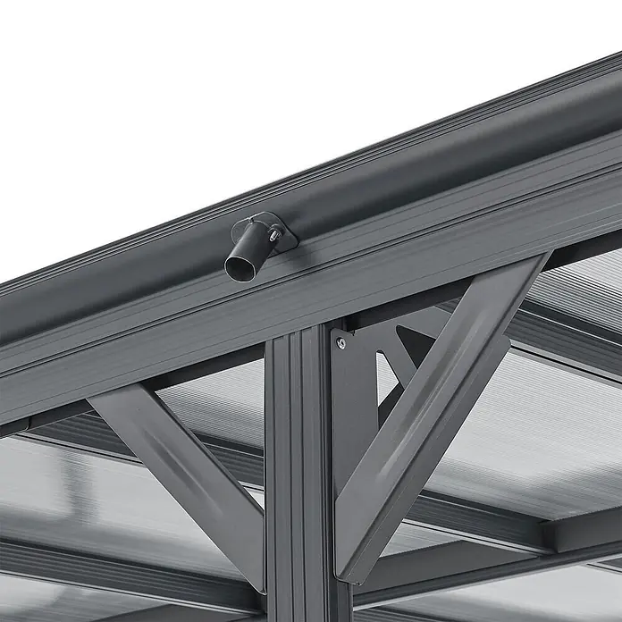 Juskys Carport - Außenmaß inkl. Dachüberstand (B x T): 3,05 x 5,03 m, Einzelcarport, dunkelgrau