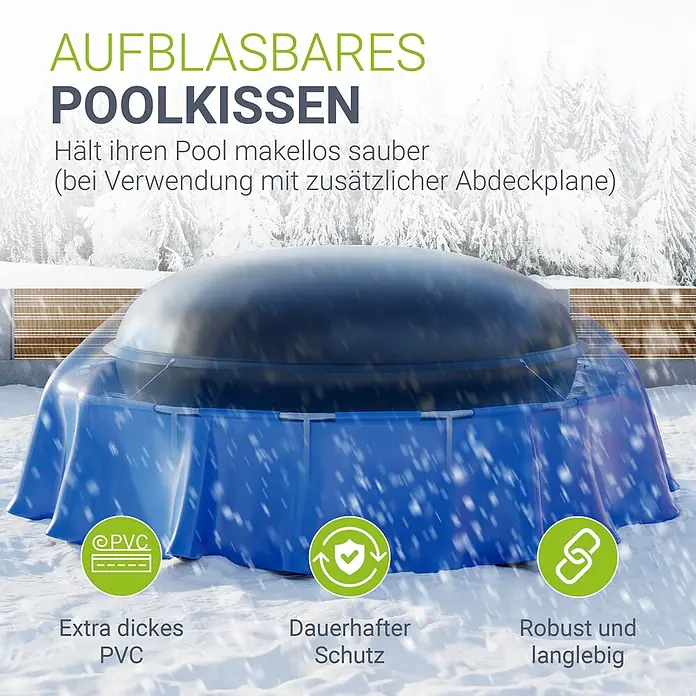 Juskys Pool-Abdeckplane - Durchmesser: 400 cm, L x B: 400 x 400 cm, Material: Kunststoff