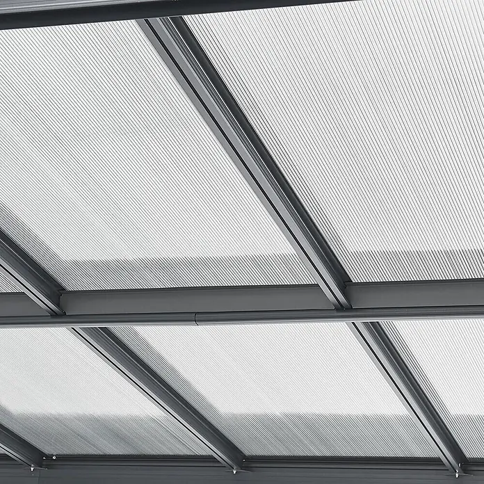 Juskys Carport - Außenmaß inkl. Dachüberstand (B x T): 3,05 x 5,03 m, Einzelcarport, dunkelgrau