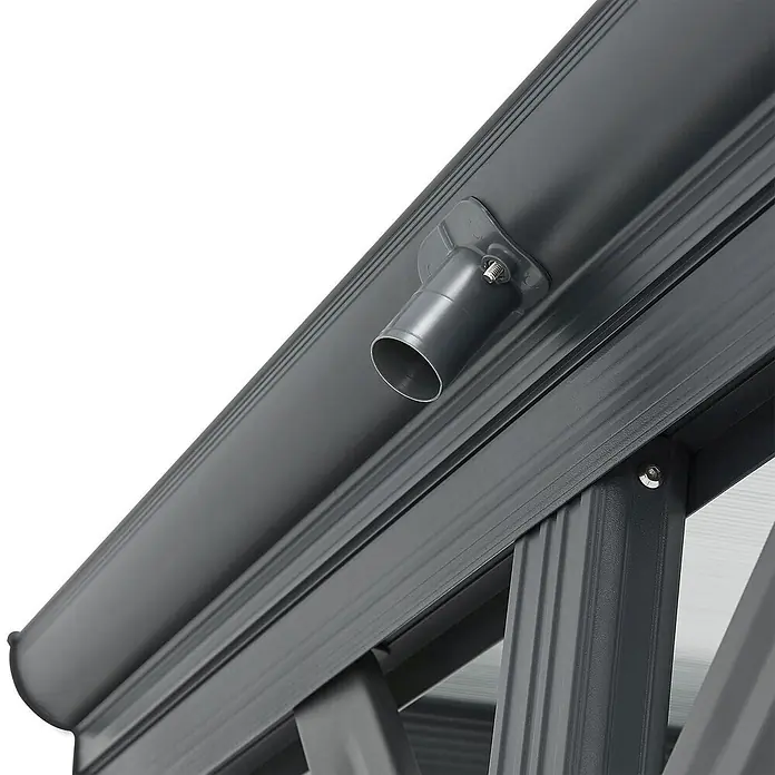 Juskys Carport - Außenmaß inkl. Dachüberstand (B x T): 3,05 x 5,03 m, Einzelcarport, dunkelgrau