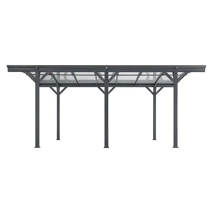 Juskys Carport - Außenmaß inkl. Dachüberstand (B x T): 3,02 x 5,05 m, Einzelcarport, dunkelgrau
