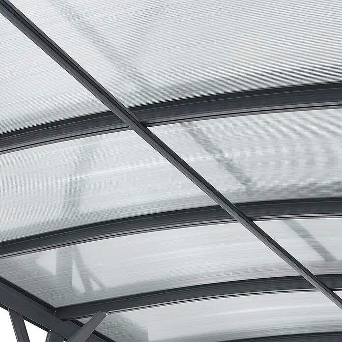Juskys Carport - Außenmaß inkl. Dachüberstand (B x T): 3,02 x 5,05 m, Einzelcarport, dunkelgrau