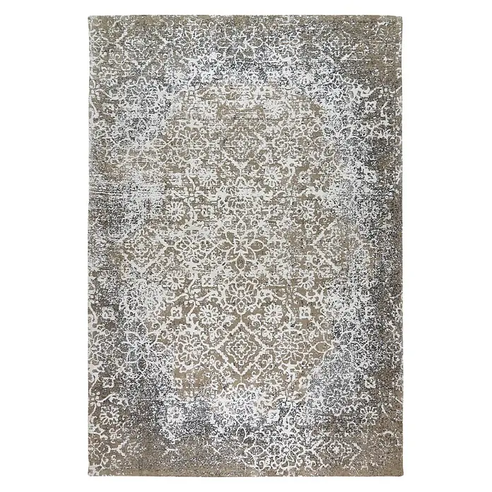 Kayoom Flachgewebeteppich River 160 - Olivgrün/Multi, 170 x 120 cm, 100 % Baumwolle - Draufsicht