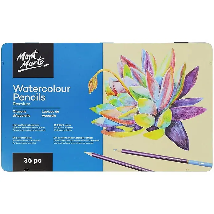 Mont Marte Aquarellstift-Set Premium - bunt, Strichstärke: 3 mm