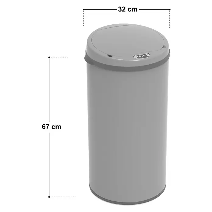 SVITA Sensormülleimer R42 - 42 l, Stahl, Grau