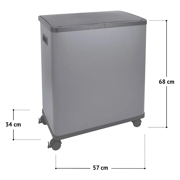 SVITA Sensormülleimer SR2X30 - 60 l, Stahl, Schwarz