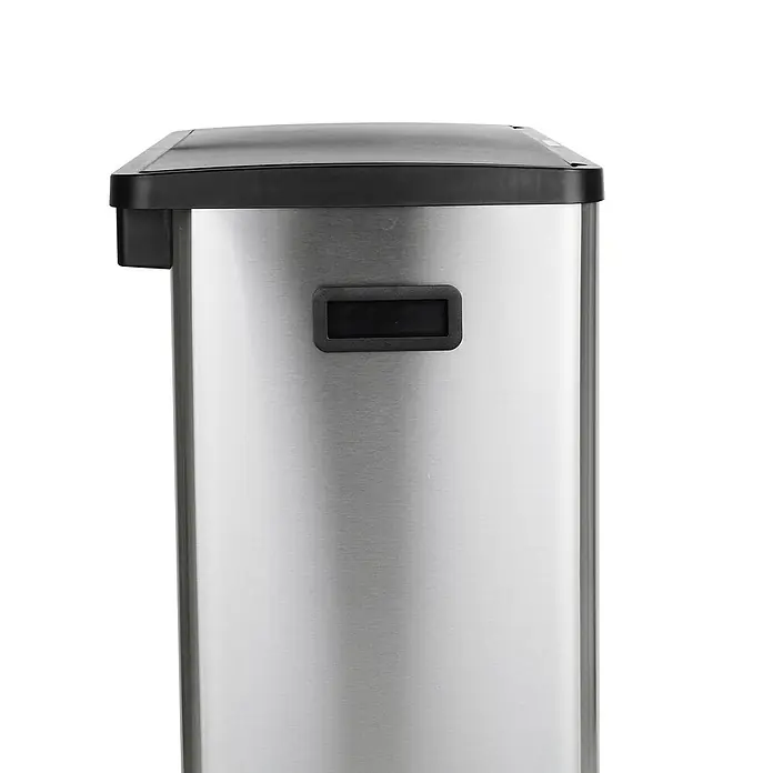 SVITA Sensormülleimer SR2X30 - 60 l, Edelstahl, Silber - Mülleimer aus gebürstetem Edelstahl mit schwarzem Kunststoffdeckel und Griff/Sensor vorne.
