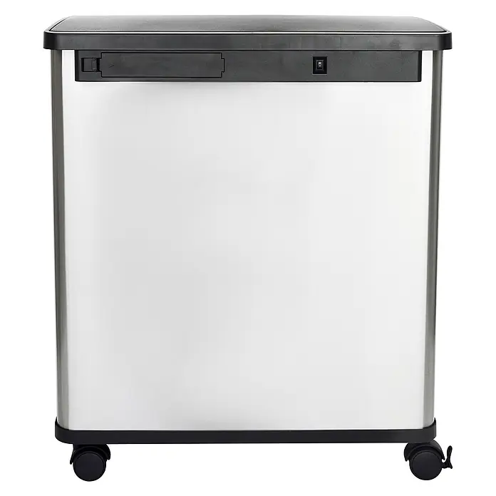 SVITA Sensormülleimer SR2X30 - 60 l, Edelstahl, Silber - Automatischer Sensor-Mülleimer aus Edelstahl mit schwarzem Deckel, Schalter und Rollen für einfache Bewegung.