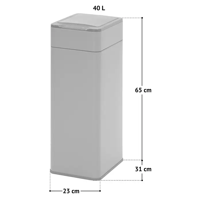SVITA Sensormülleimer SE40L - 40 l, Stahl, Weiß