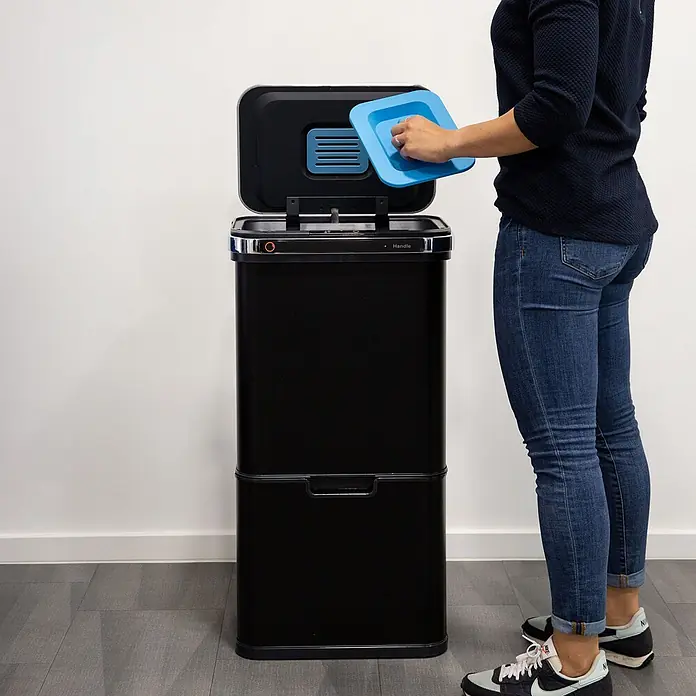SVITA Sensormülleimer Sensor-Mülleimer 60L - 60 l, Stahl, Schwarz