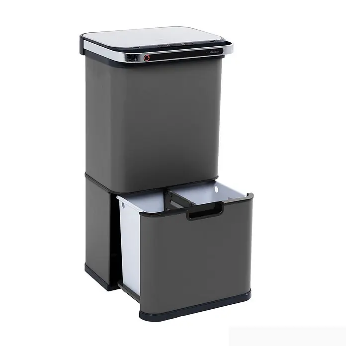 SVITA Sensormülleimer Sensor-Mülleimer 60L - 60 l, Stahl, Grau
