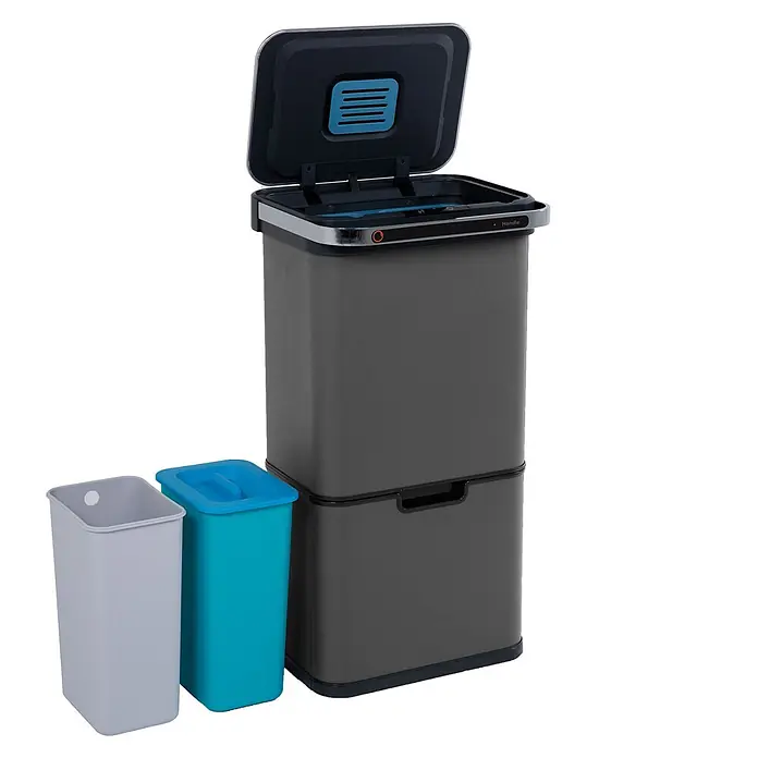 SVITA Sensormülleimer Sensor-Mülleimer 60L - 60 l, Stahl, Grau