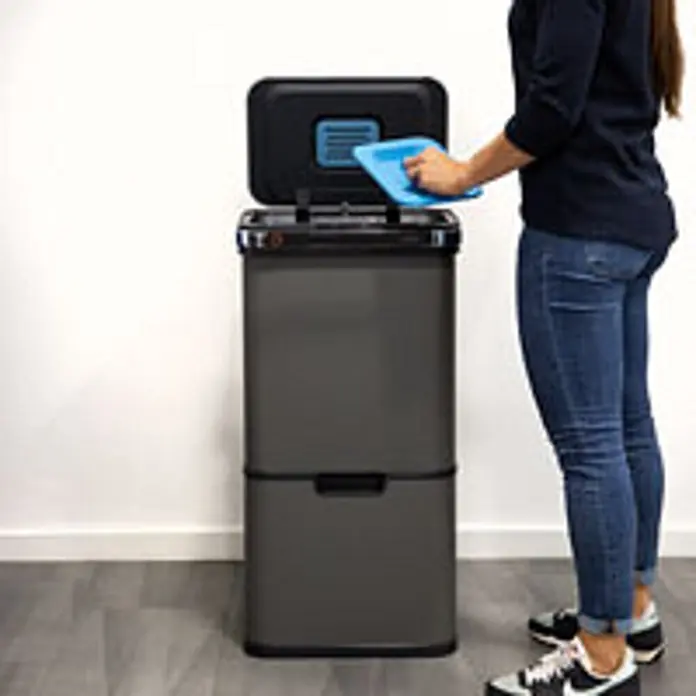 SVITA Sensormülleimer Sensor-Mülleimer 60L - 60 l, Stahl, Grau
