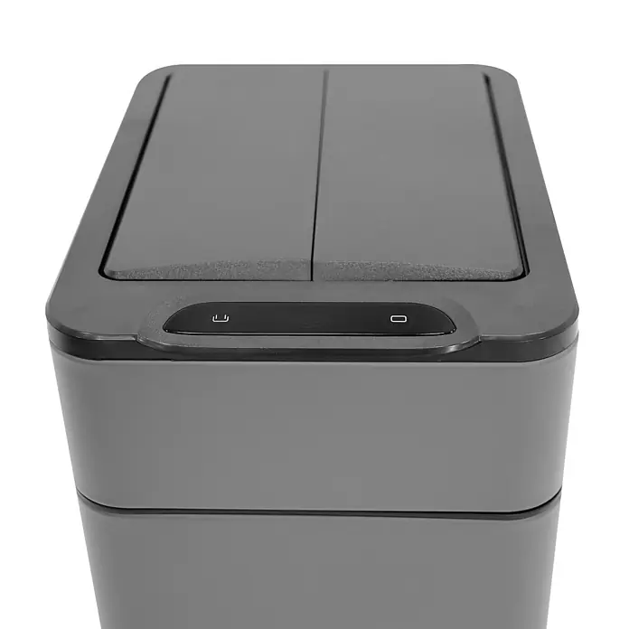 SVITA Sensormülleimer SE40L - 40 l, Stahl, Grau - Grauer smarter Mülleimer mit zwei Fächern und berührungsloser Sensor-Deckelsteuerung.