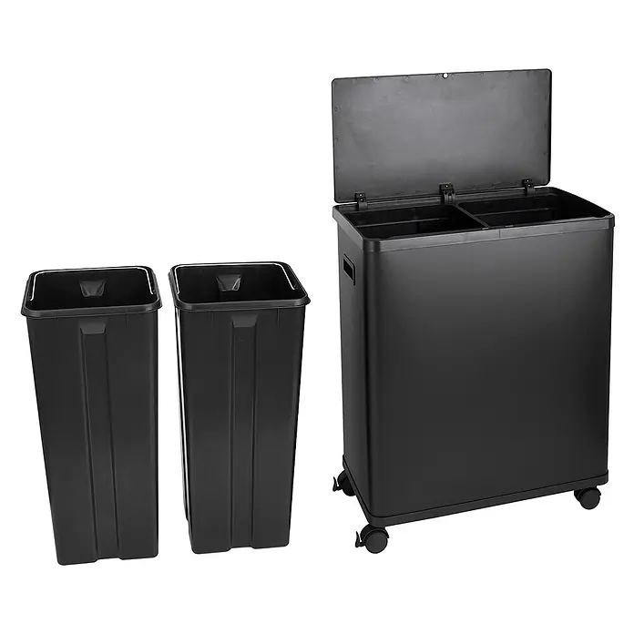 SVITA Sensormülleimer SR2X30 - 60 l, Stahl, Schwarz