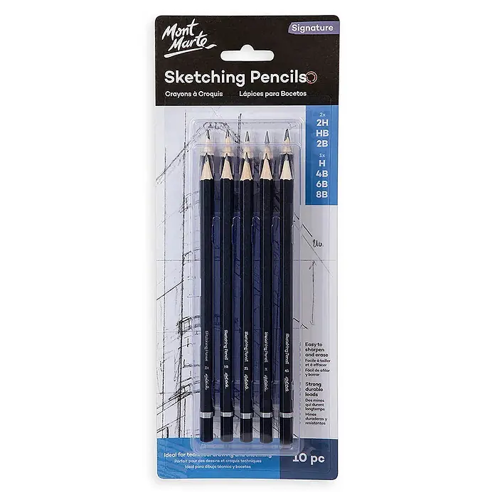Mont Marte Bleistift-Set Signature - 10 -tlg., Schwarz