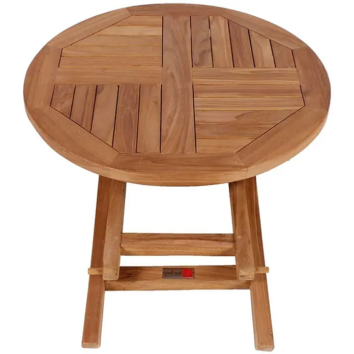 Bene Living Gartentisch Sutton - Teakholz, Rund, Braun - Teakholz-Bistrotisch mit runder, achteckig lamellierter Tischplatte und stabilen Holzbeinen.