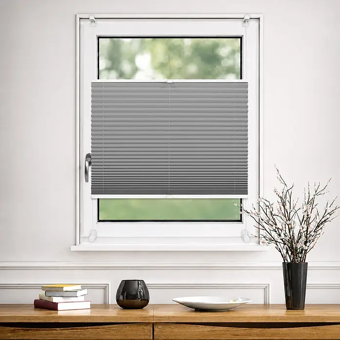Deco-Raum Thermoplissee ohne Bohren Basic - B x H: 70 x 150 cm, Grau
