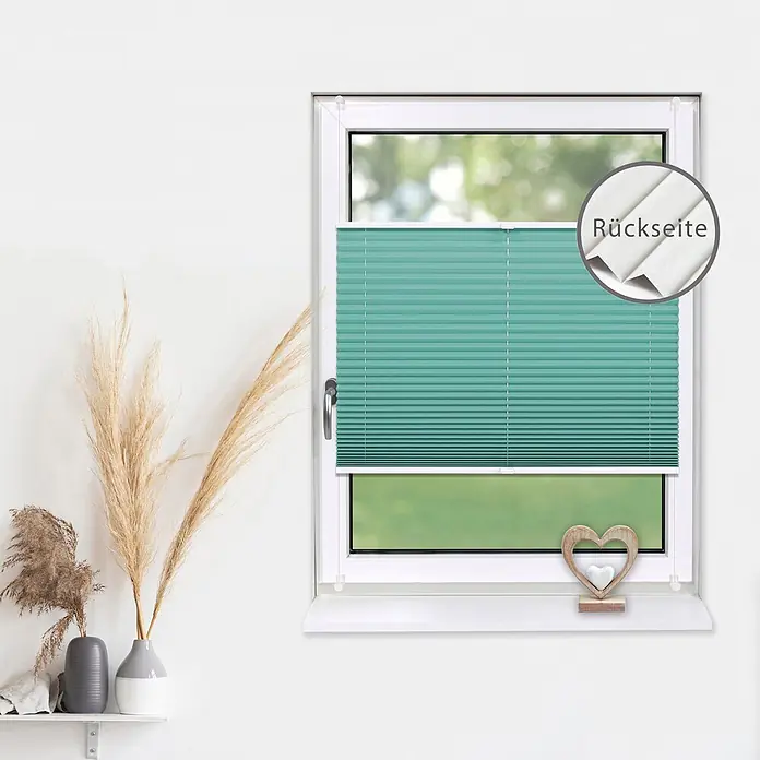 Deco-Raum Thermoplissee ohne Bohren Basic - B x H: 110 x 150 cm, Türkis