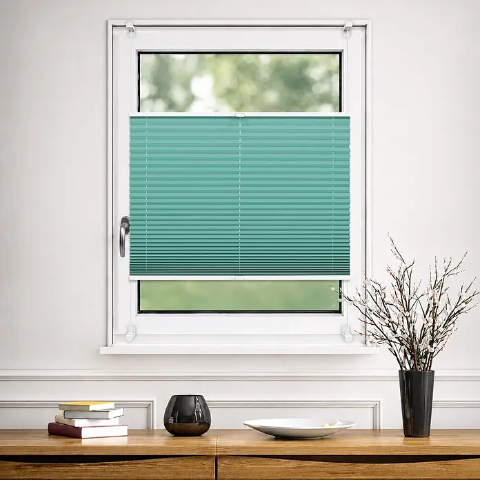 Deco-Raum Thermoplissee ohne Bohren Basic - B x H: 110 x 150 cm, Türkis
