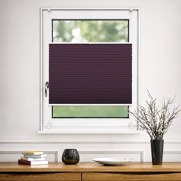 Deco-Raum Thermoplissee ohne Bohren Basic - B x H: 55 x 150 cm, Violett
