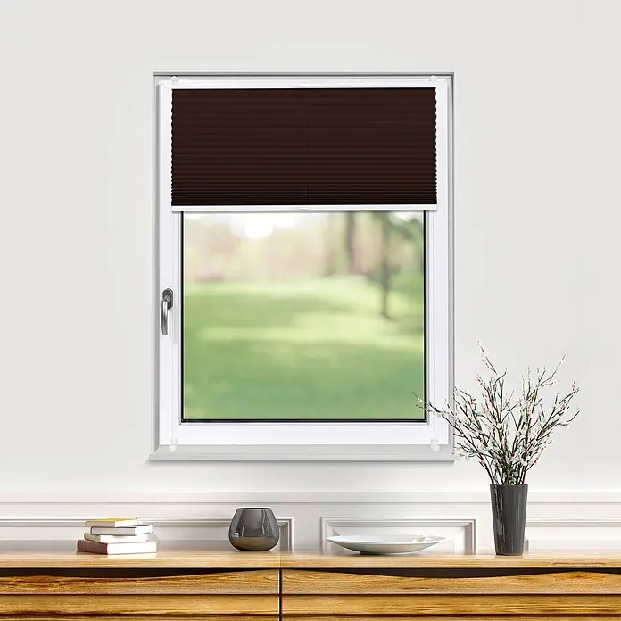 Deco-Raum Thermoplissee ohne Bohren Basic - B x H: 80 x 210 cm, Dunkelbraun