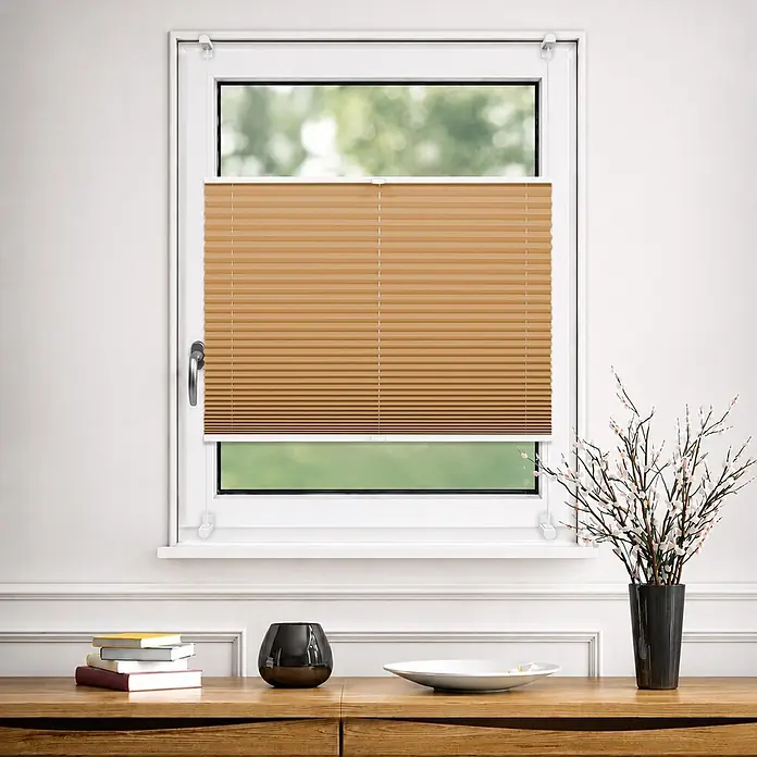 Deco-Raum Thermoplissee ohne Bohren Basic - B x H: 105 x 150 cm, Cappuccino