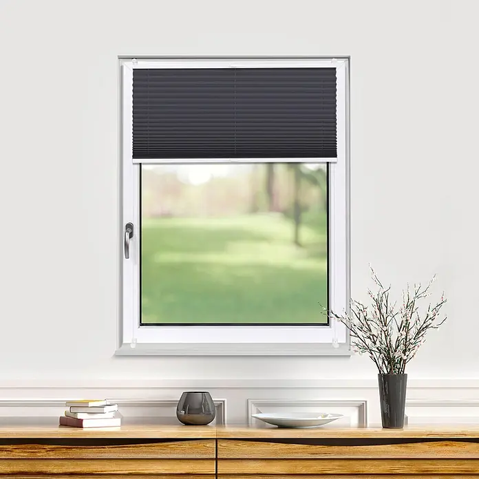 Deco-Raum Thermoplissee ohne Bohren Basic - B x H: 45 x 150 cm, Dunkelgrau
