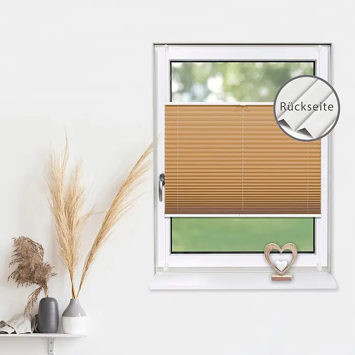 Deco-Raum Thermoplissee ohne Bohren Basic - B x H: 105 x 150 cm, Cappuccino