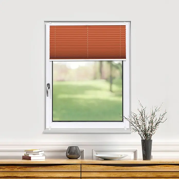 Deco-Raum Thermoplissee ohne Bohren Basic - B x H: 90 x 150 cm, Orange