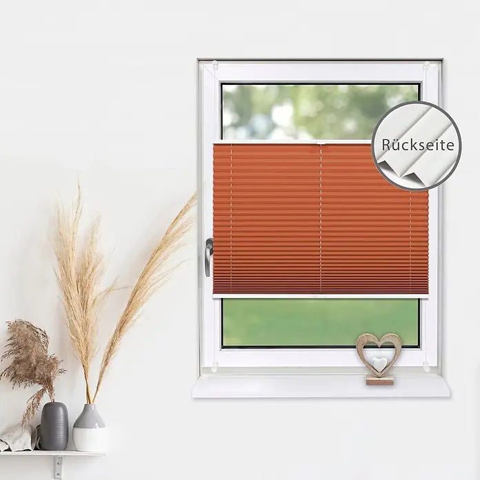 Deco-Raum Thermoplissee ohne Bohren Basic - B x H: 90 x 150 cm, Orange