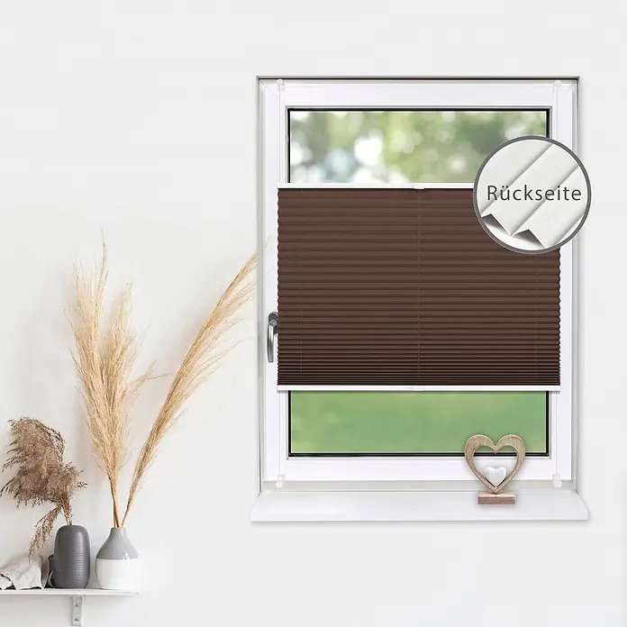 Deco-Raum Thermoplissee ohne Bohren Basic - B x H: 75 x 210 cm, Hellbraun