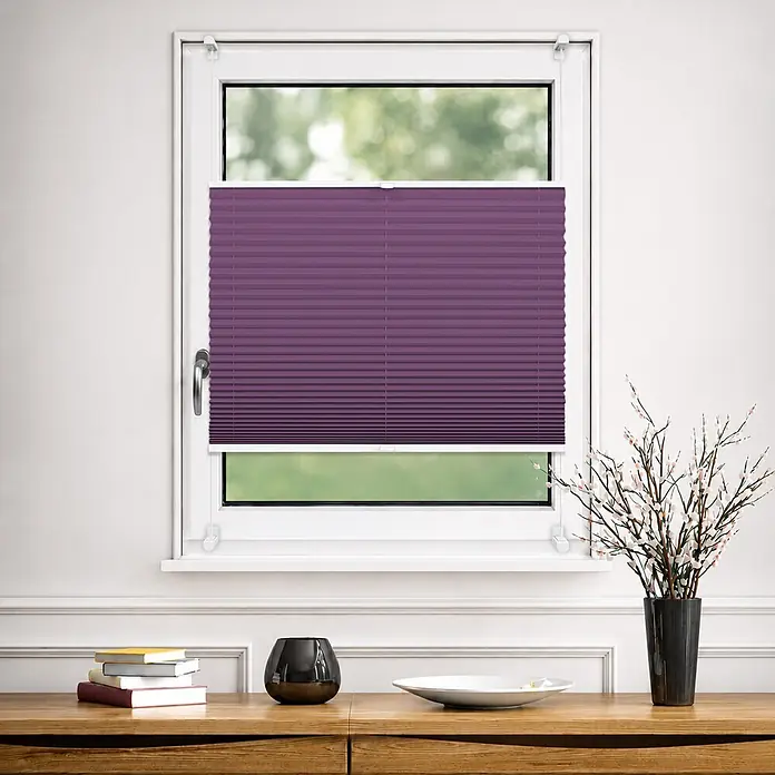Deco-Raum Thermoplissee ohne Bohren Basic - B x H: 100 x 210 cm, Lila